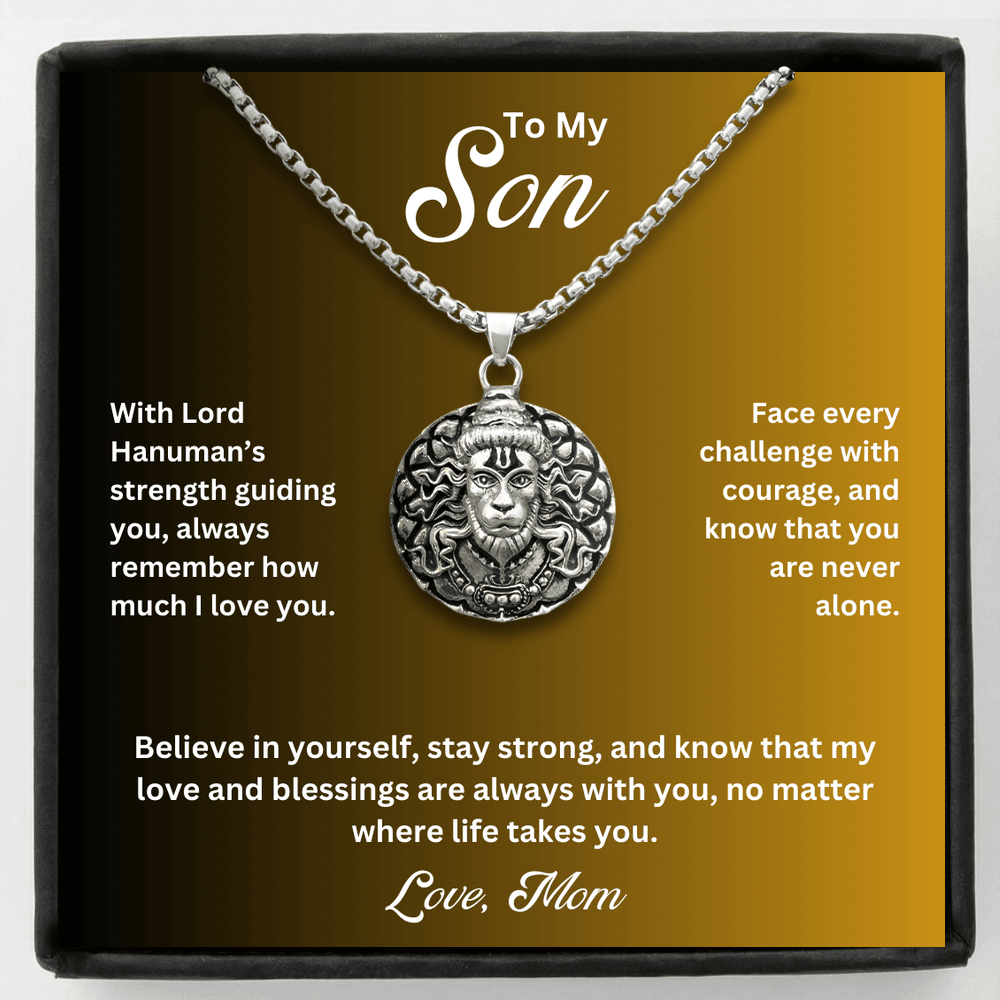 To My Son - Hanumanji Silver Pendent