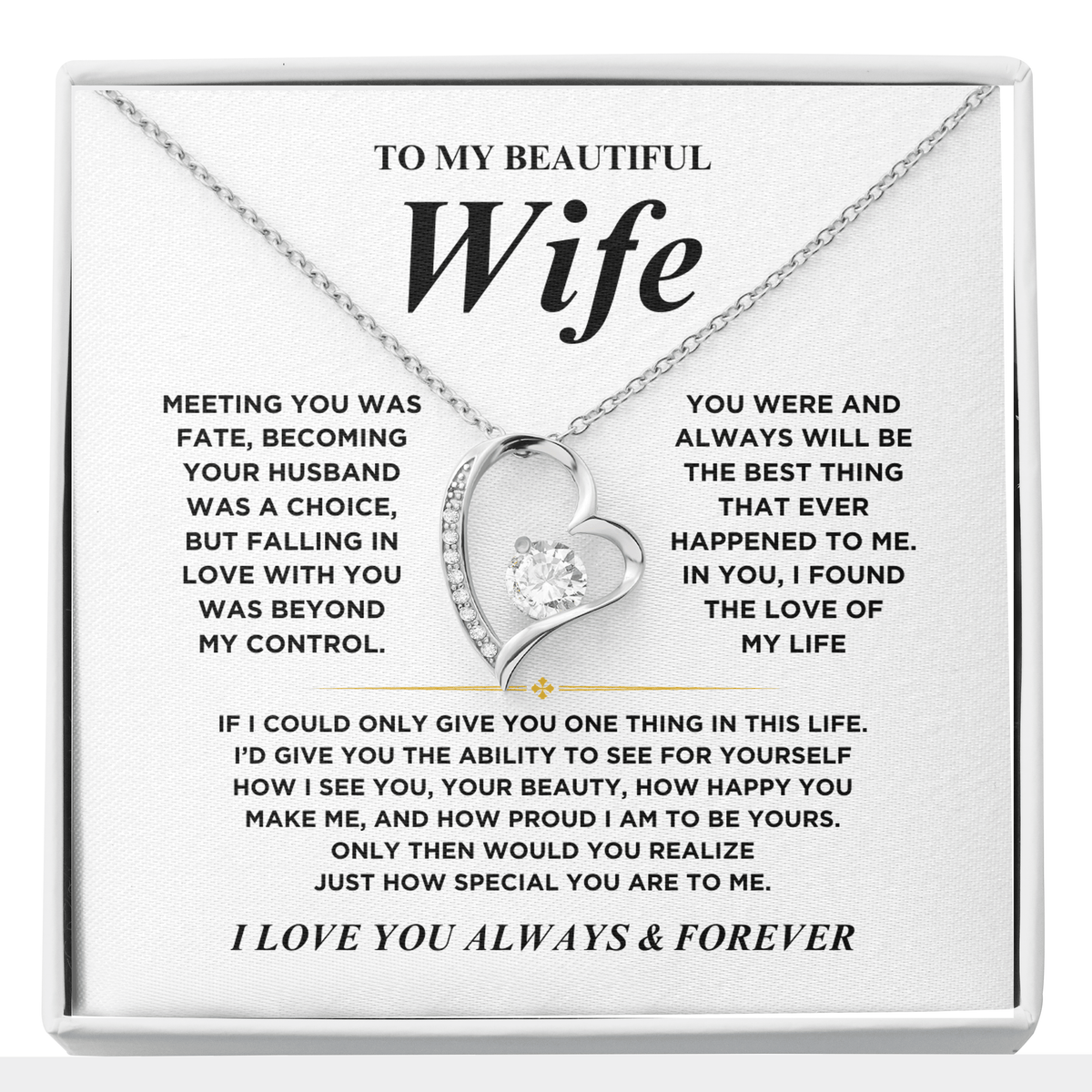 To My Beautiful Wife - Love Necklace Gift Set