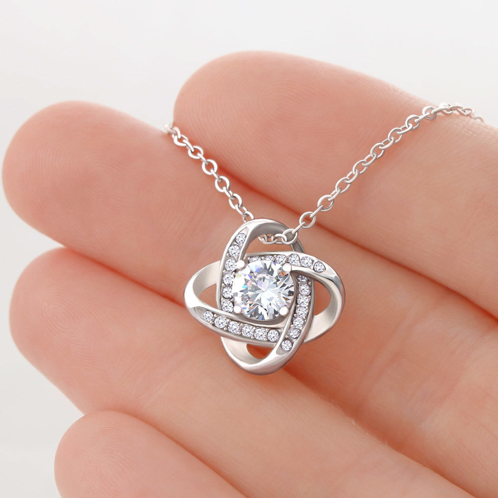 To My Beautiful Daughter - Love Knot Necklace Gift - Kannada
