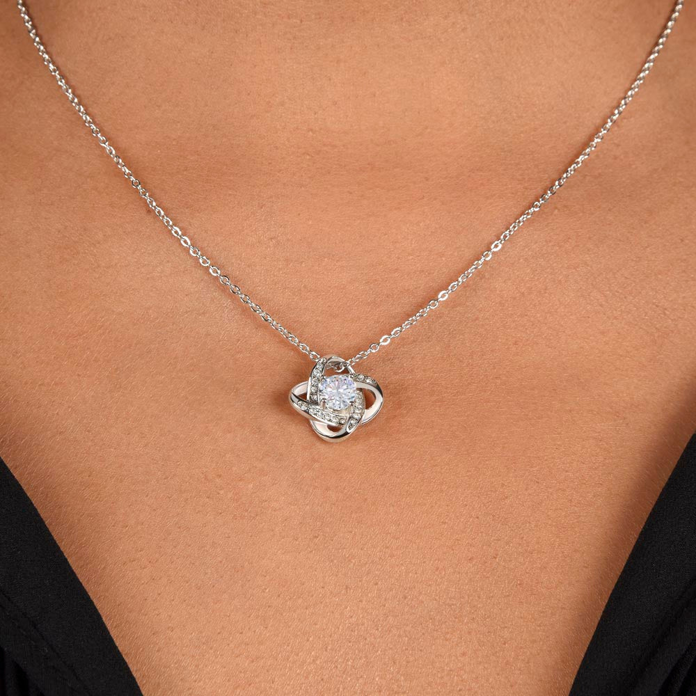 To My Beautiful Daughter - Love Knot Necklace Gift - Kannada