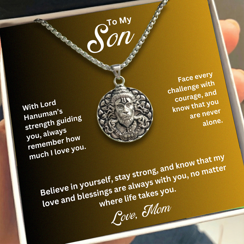 To My Son - Hanumanji Silver Pendent